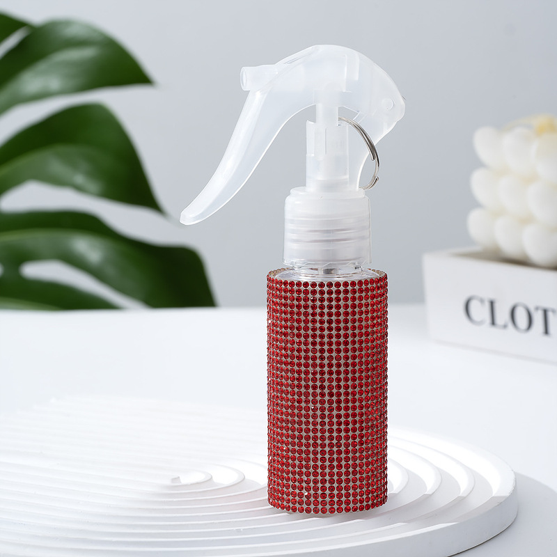 ダイヤモンドがちりばめられた新しいフルダイヤモンドスプレーボトルガーデニング花の水やりプラスチックボトルPETファインミストヘアボトルプレスボトル旅行ポータブル|undefined