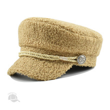 帽子女韩版羊羔毛海军英伦复古鸭舌帽秋冬季休闲百搭贝雷帽