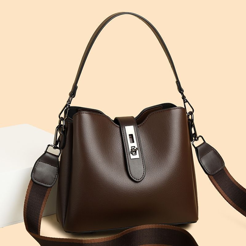 新潮女包质感包包复古中年女士包黑色咖啡色休闲风托特包