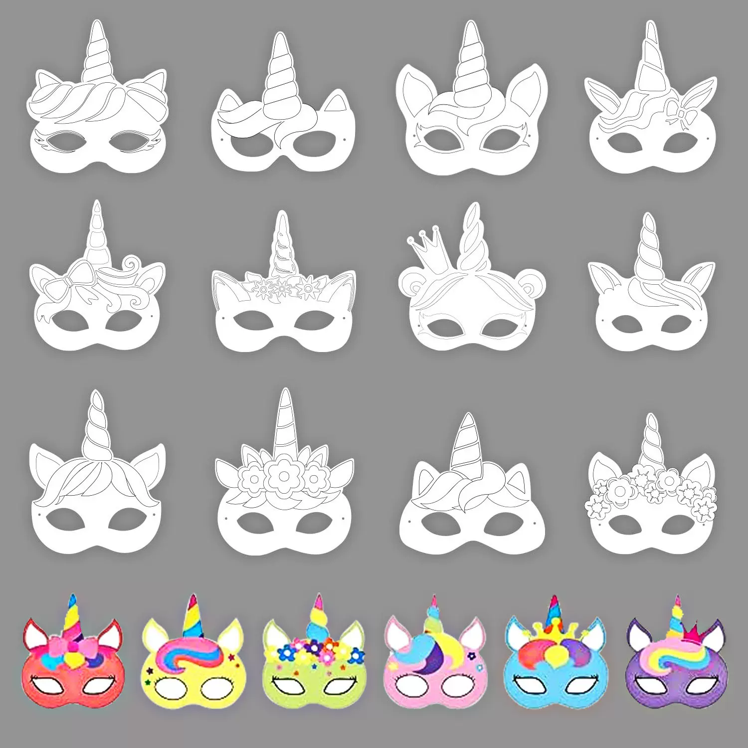 DIY 空白板面具手工绘涂鸦面具化妆舞会角色扮演艺术课堂活动眼罩