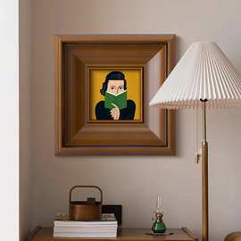 法式小众艺术客厅装饰画北欧ins风卧室床头挂画桌面趣味人物摆画