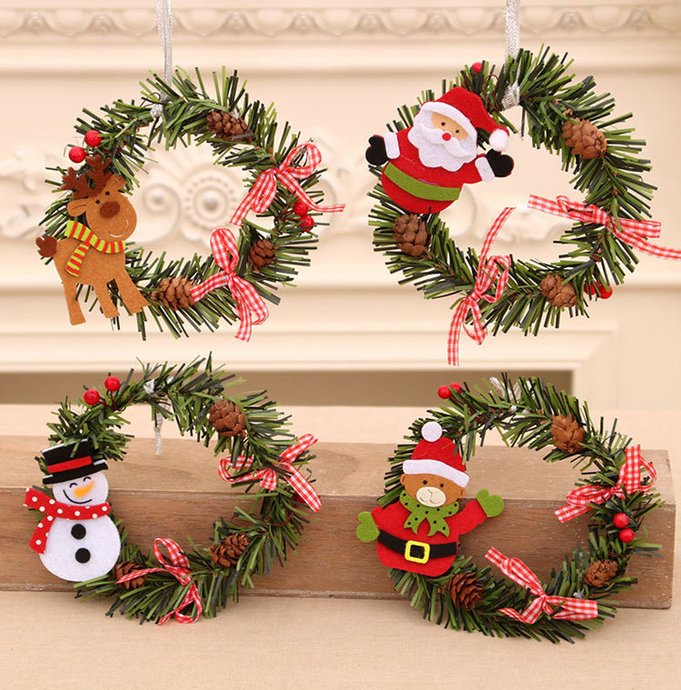 Wholesale New Christmas Rattan Wreath Door Hanging Decorations Nihaojewelry display picture 1