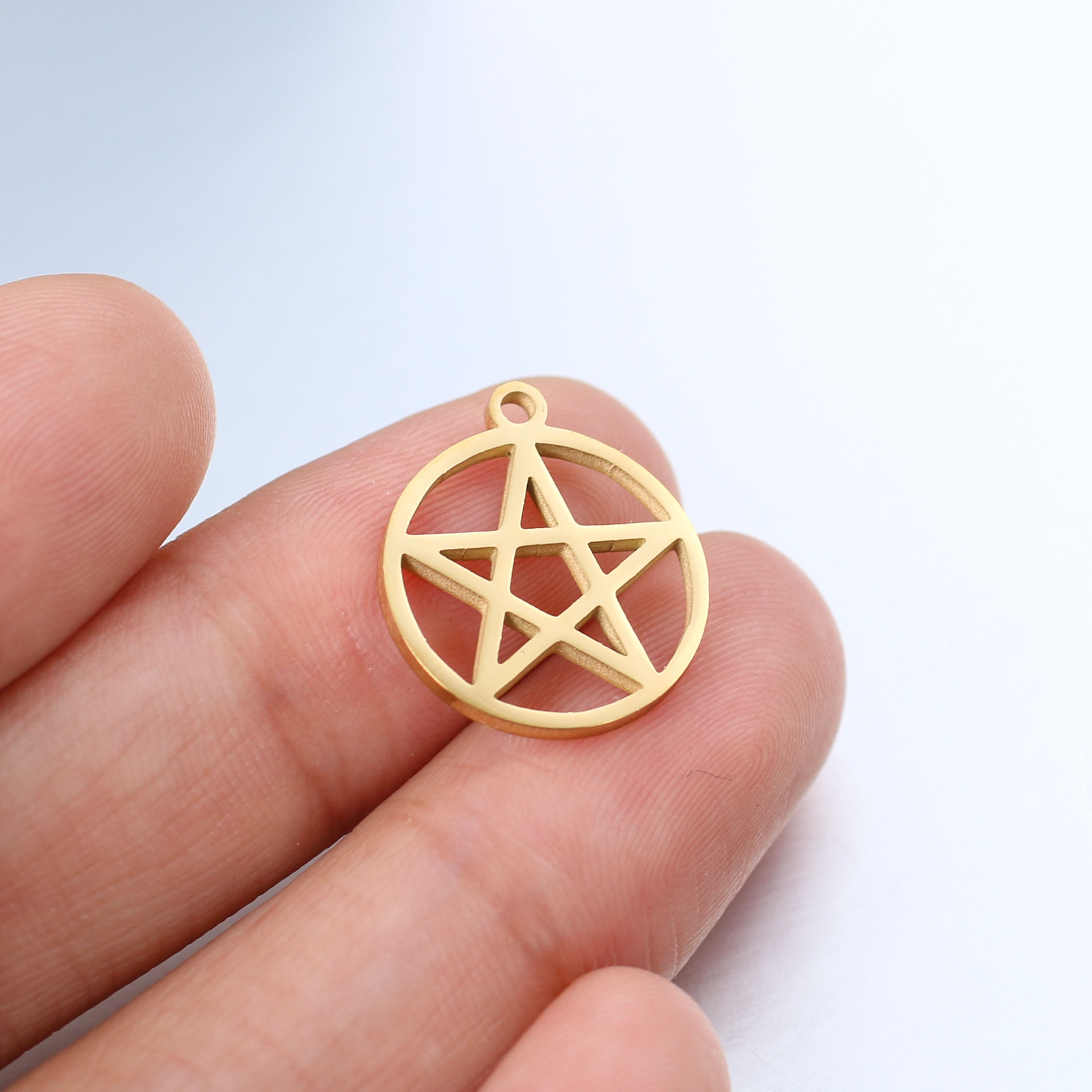 5 teile/los Edelstahl Metall DIY Anhänger Halsketten für Frauen Kleine Pentagramm Charms Für Schmuck Handgemachte Liefert – Detail 6