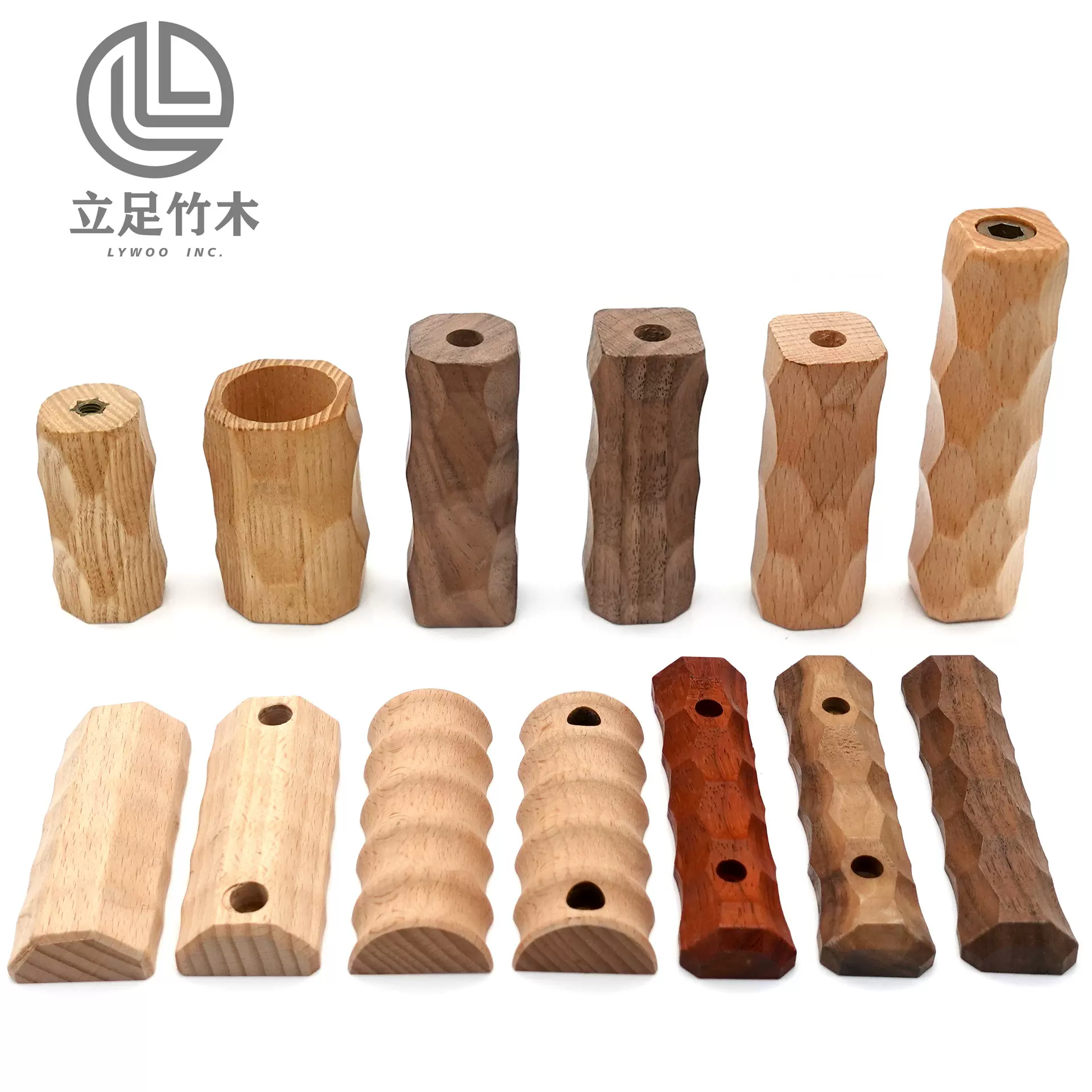 榉木竹木五金工具通孔刀具木柄茶壶木把手菱形异形门把手雨伞手柄