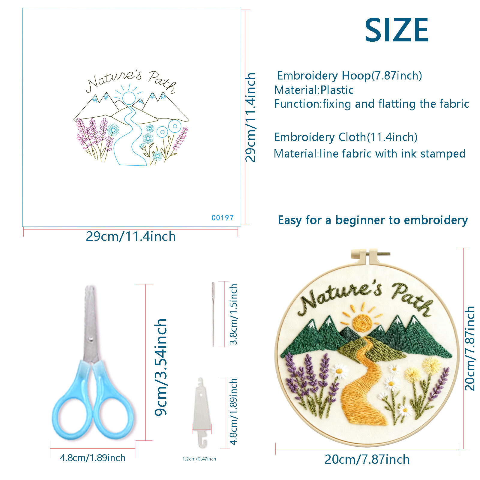 Transfronterizos originales frescos paquetes de materiales de bordado natural camino diy bordado a mano para principiantes adornos creativos