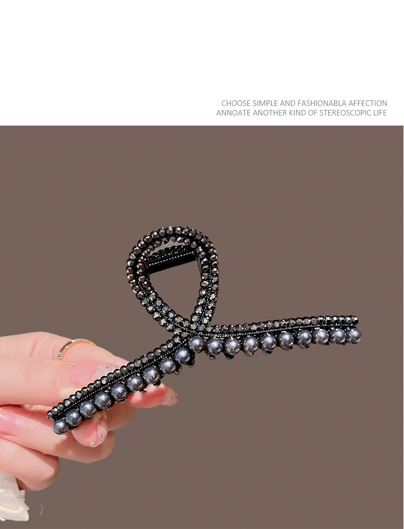 Autunno e inverno Nuovo Nero forcina per capelli da donna di alta qualità senso posteriore della testa piastra per capelli grande clip di squalo temperamento copricapo_voghion.com