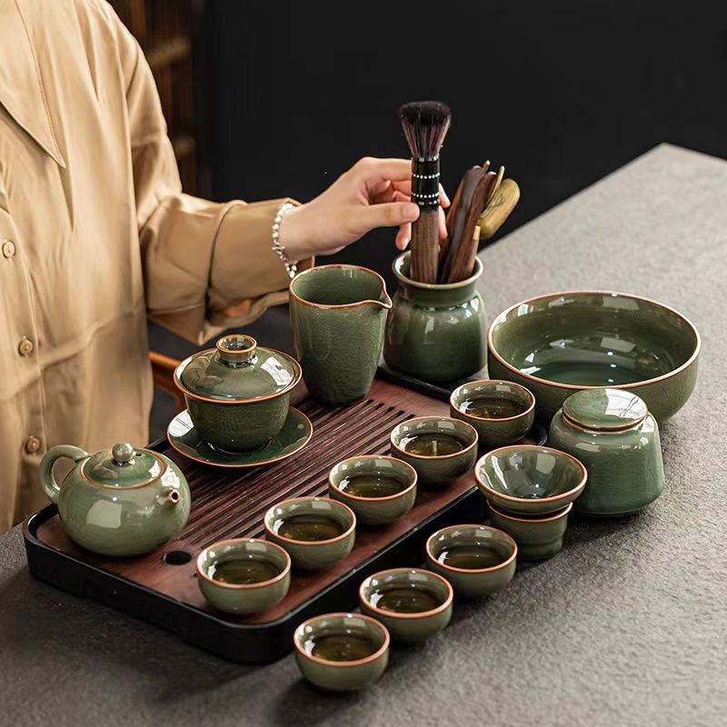Juego de Té Kung Fu de Cerámica Ge para Oficina y Hogar