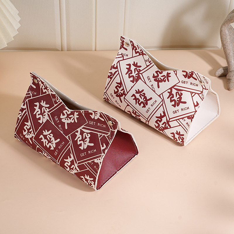 Ins National Tide Red Mahjong Room Caja de pañuelos especial Sala de estar para el hogar Caja de dibujo Caja de almacenamiento de dibujo de papel premium Restaurante
