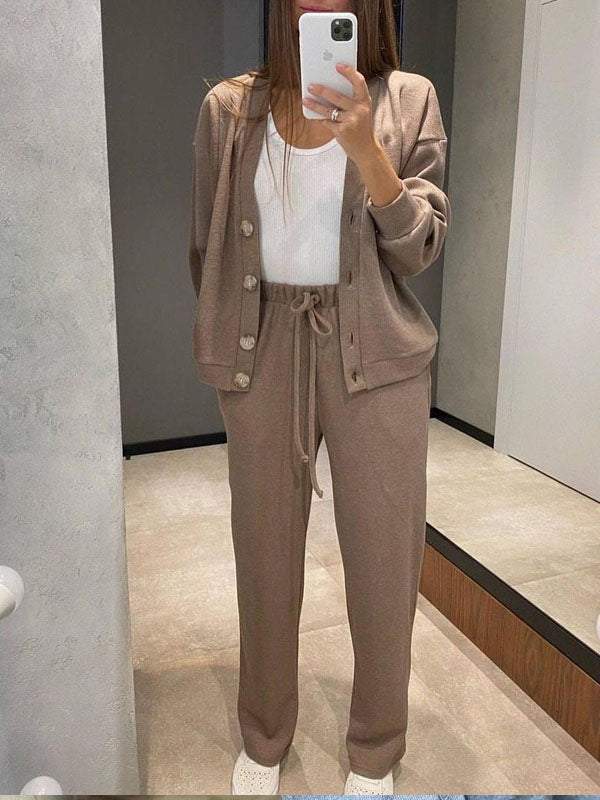 ActiveGo 2024 Autumn Winter New European American Cross-border Independent Station Hot Sale Casual Sports Suit Cardigan_desvips.com