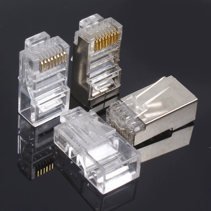 Супер шестигранник без экрана/двойной экран кристаллическая головка CAT6A гигабитовый разъем RJ45 кристаллический сетевой разъем