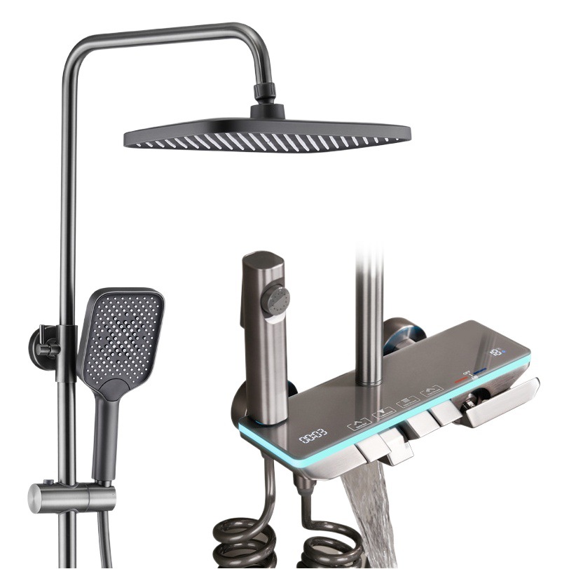 Uno por uno baño traje de ducha hogar inodoro pistola gris ducha baño temperatura constante lluvia ducha boquilla