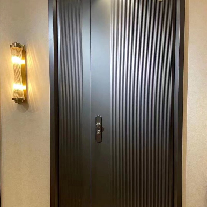 High-end entry door carved cast aluminum non-standard villa door modern light luxury simple door