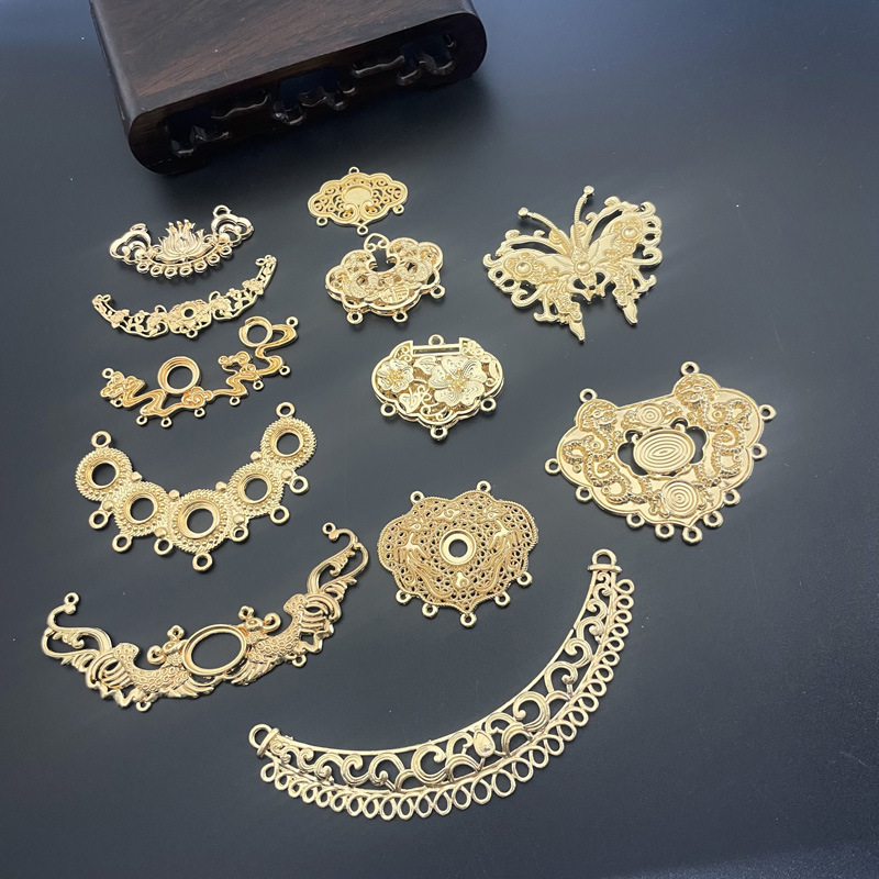Alloy electrophoresis color-preserving ancient style hanfu cheongsam hairpin accessories collection