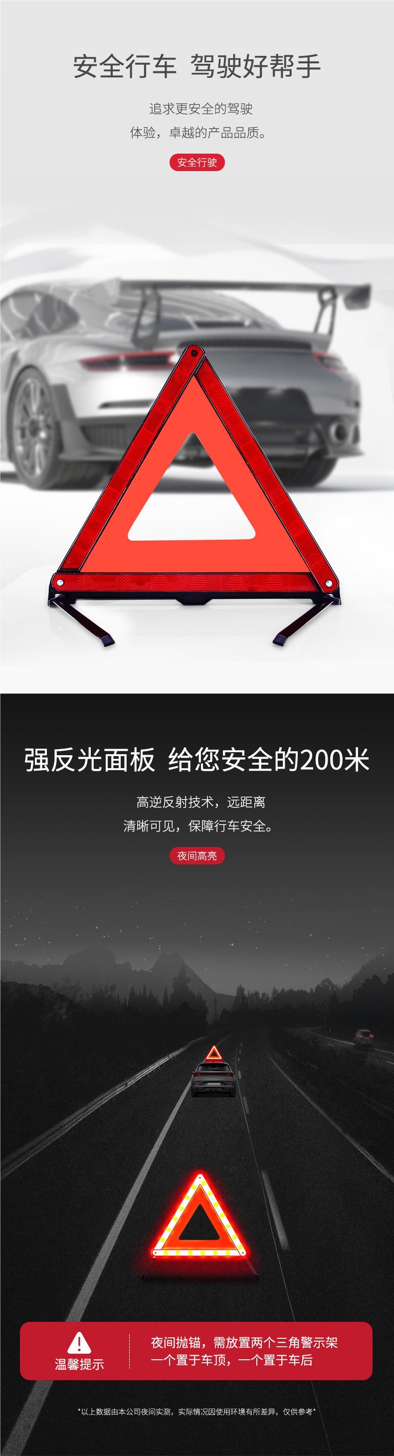 Car Tripod Stand Warning Triangle Sign, New National Standard Reflective Hazard Plate, Safety Parking Breakdown Triangle Sign