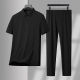 Casual Suit 2025 Men's Casual Fashion Polo Shirt Short-Sleeved T-Shirt Pants Middle-Aged and Elderly Business Cross-Border
