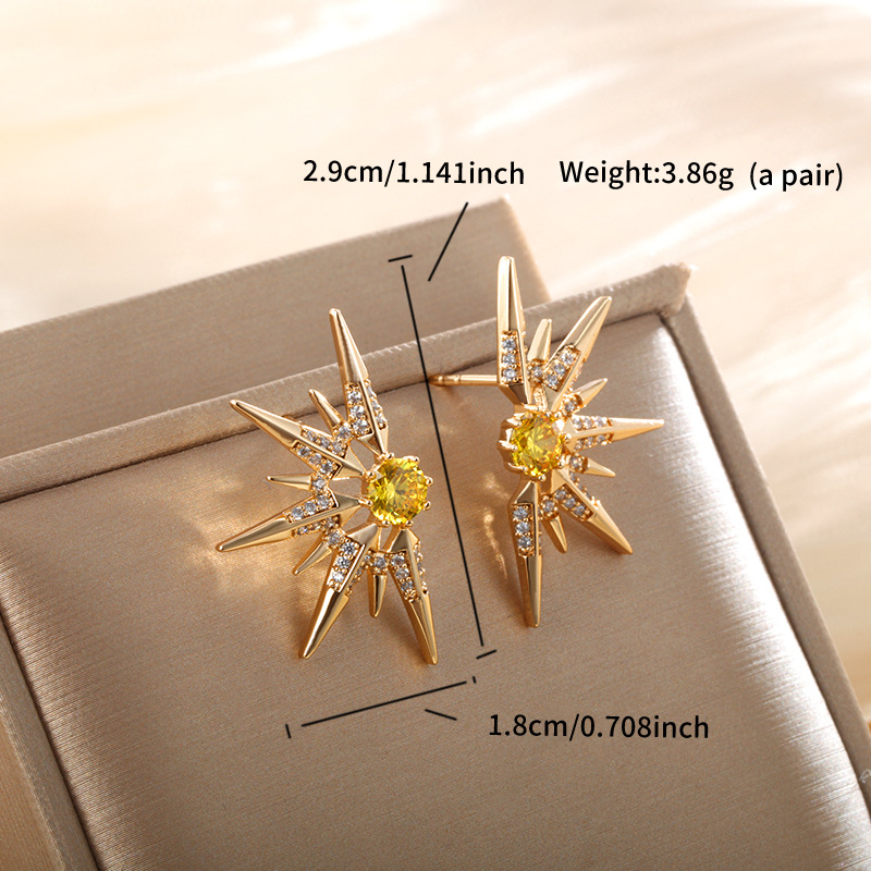 Joyería de Xupar con incrustaciones de circonio pendientes de las mujeres de alto grado simple luz de lujo temperamento pendientes de moda personalizada nicho pendientes mujeres