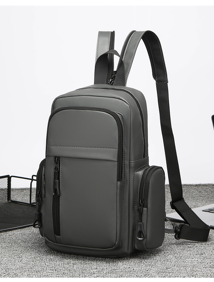 New men's chest bag, water-resistant, cross-border Oxford fabric, suitable for both shoulder and single shoulder, business men's computer backpack undefined