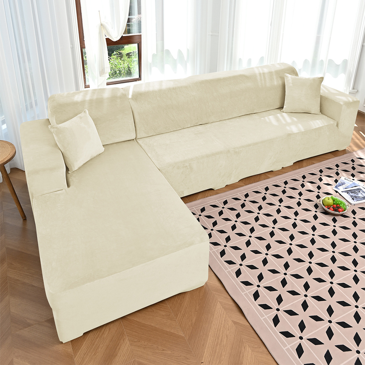 Transfronterizo al por mayor de color sólido elástico plata de zorro cubierta de sofá cubierta de sofá grueso universal cubierta de sofá antideslizante