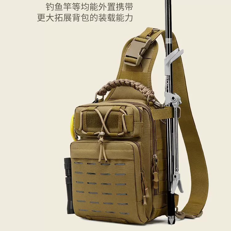 跨境休闲单肩包新款户外徒步包多功能轻便骑行包潮流迷彩装备包男