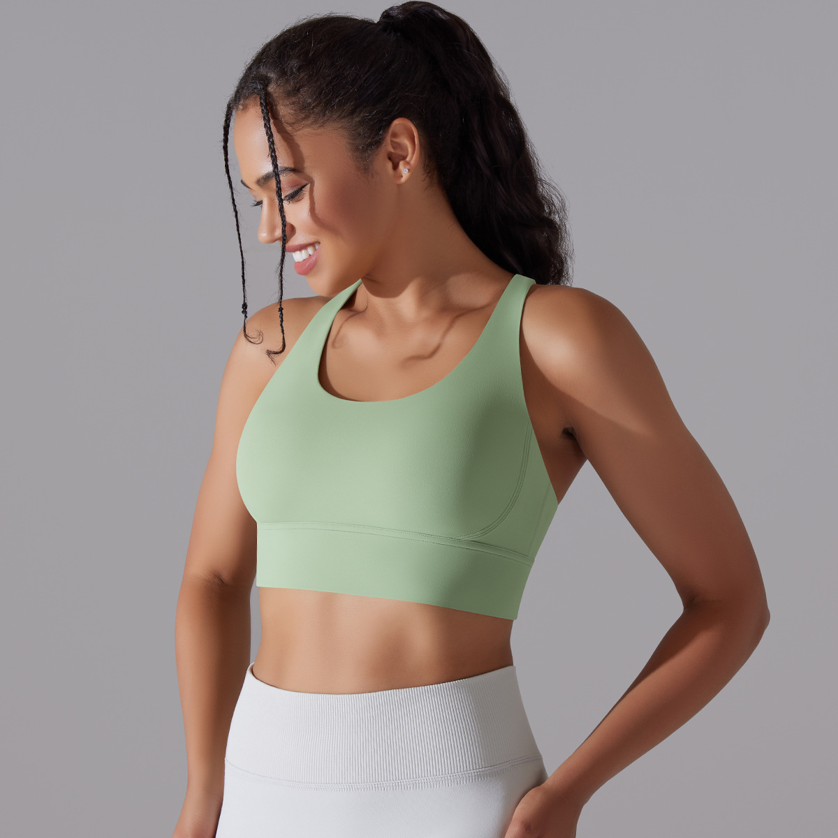 127g Weight Sleeveless Sleeve Length Nylon, Spandex Fabric Type Short Top Length Halter Crisscross Tank Tops Type Fitness, Yoga Occasion U Neck Neckline Solid Color Pattern Sports Style Sports Solid Color Nylon Spandex U Neck Active Tops Halter Crisscross Tank 139