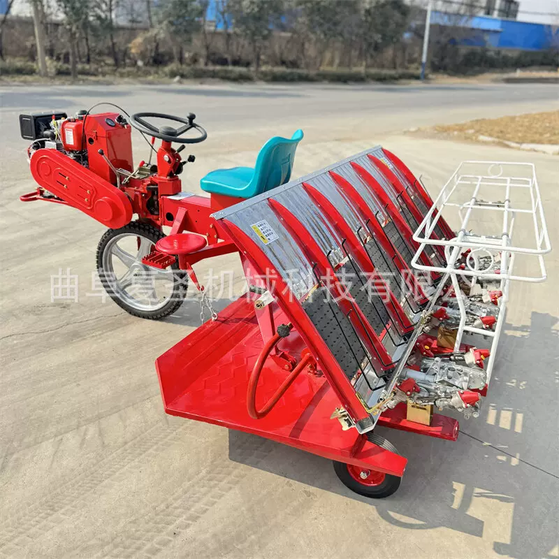 高速乘坐式水稻插秧机 柴油6行水稻秧苗移栽水田种植机械