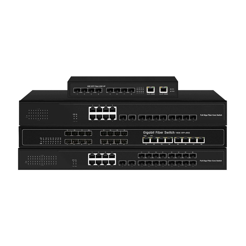 Полный Gigabit 8/10/16/18 портов SFP волоконно-оптический коммутатор конвергенции/оптоэлектронный гибридный/VLAN переключатель/двойной источник питания