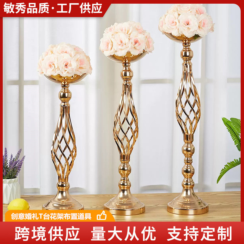Cross-Border Hot-Selling Creative Wedding Stage Decoration Props, Twist-Shaped Table Vases, Aisle Flower Stands, Decorative Ornaments