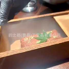 定制跨境长方形抽拉实木小盒子滑盖木质复古收纳盒定制茶叶包装盒