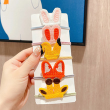 韩版发绳可爱少女心立体兔耳朵发圈卡通动物针织皮筋超萌学生皮套