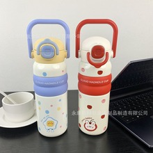 316不锈钢儿童保温杯大容量女生高颜值学生吸管杯卡通拎拎水杯