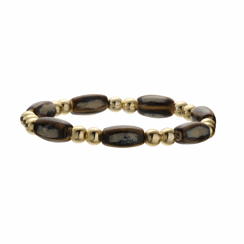 Creativo nuevo color estrella pulsera de cuentas de cerámica niña novia regalo pequeño cuentas de cobre pulsera con cuentas punto de fábrica