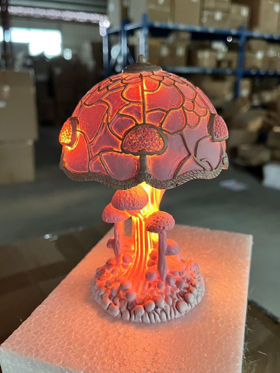 Transfronterizo nuevo colorido seta lámpara luminosa decoración hogar patio diseño decoración resina artesanía