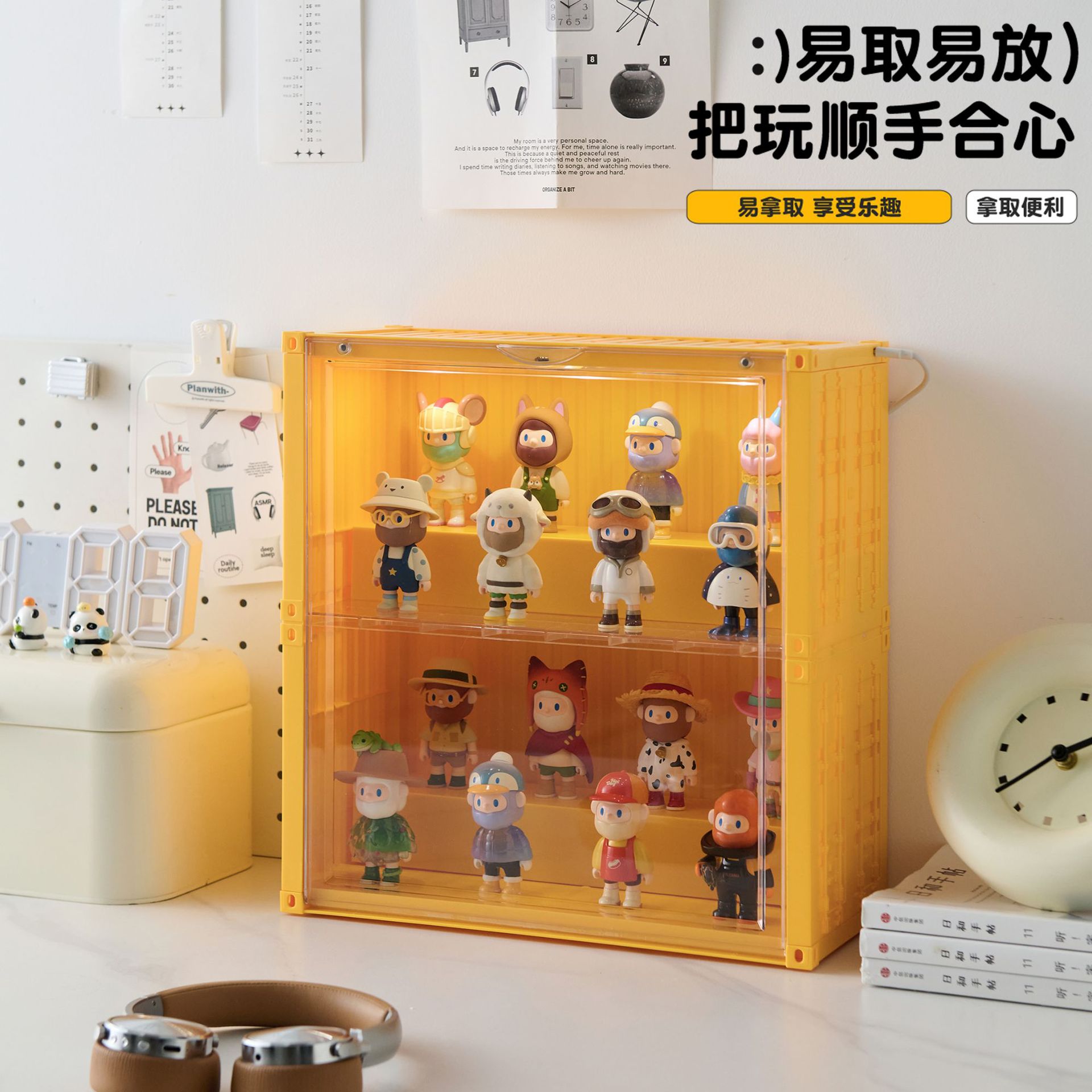 盲盒集裝箱收納展示架透明防塵公仔娃娃展示櫃泡泡瑪特手辦收納盒