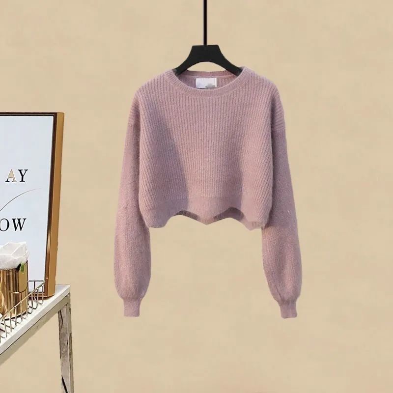 Women's Autumn Sweater And Skirt Co-ord Set For Women Slim Fit_voghion.com