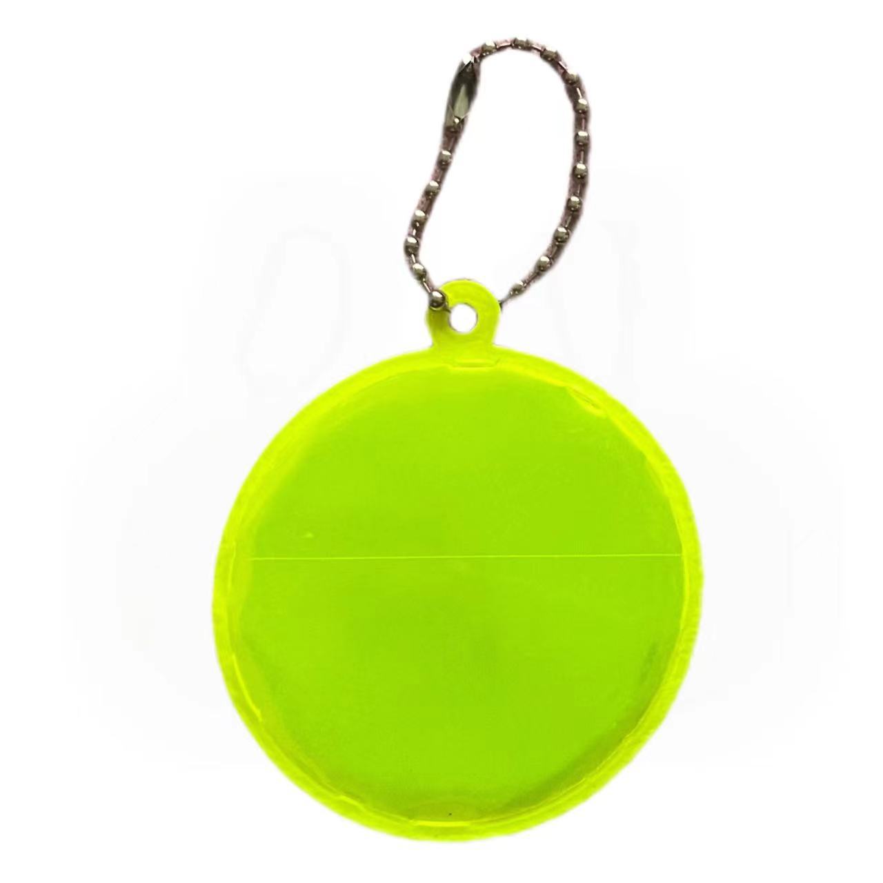 Colgante redondo reflectante transfronterizo llavero de luz nocturna placa de seguridad
