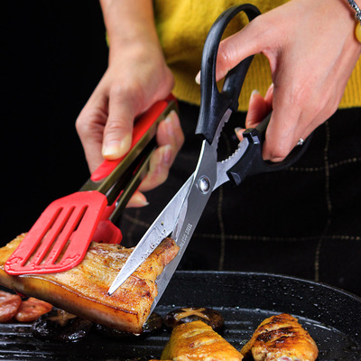 厂供家用剪刀多功能韩式泡菜剪开瓶器加长剪片不锈钢剪刀核桃夹