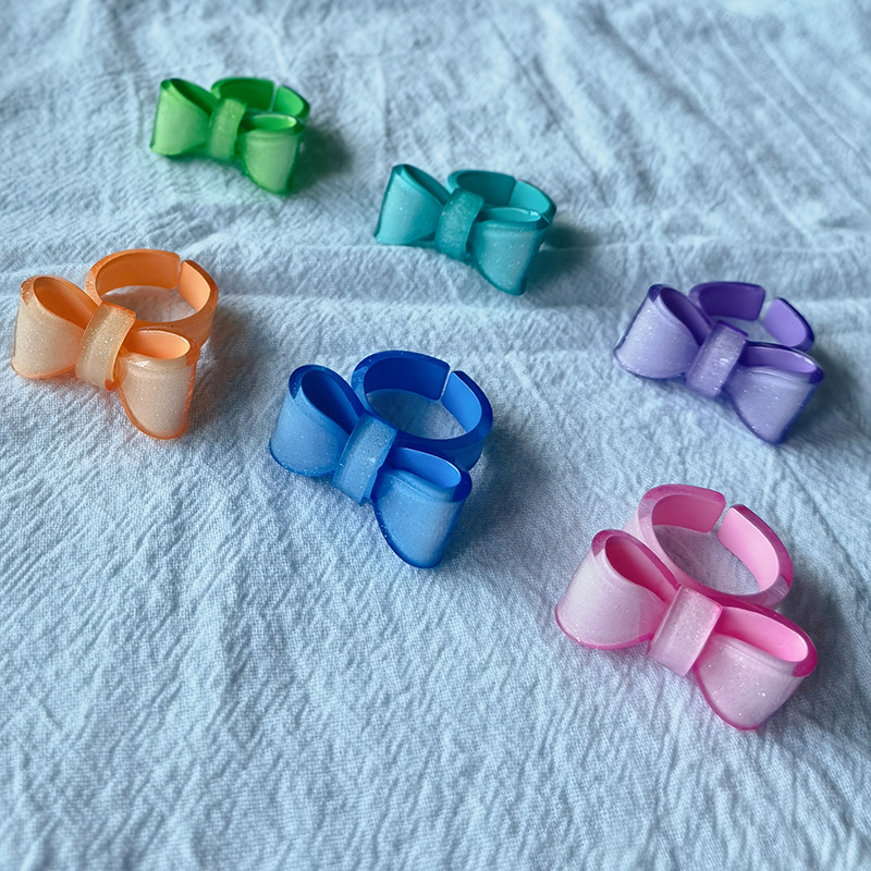 1 Piece Fashion Bow Knot Arylic Women's Open Ring display picture 4