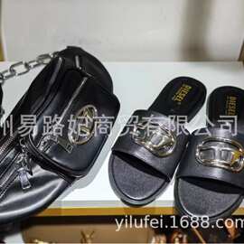 非洲2024高质量平底托拖鞋10双起批混色混码现货Women slippers