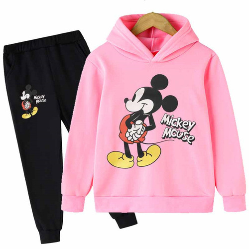 Minnie Mouse Casual Kids' 2-Piece Hoodie Set - Cool for Girls and Boys Sports Clothing