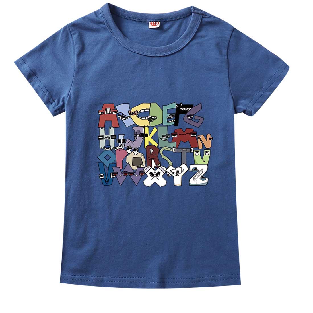 Jungen & Mädchen Sommer Mode Tops T-Shirts Kinder 100% T-Shirts 26 Alphabet Lore Print lässig Familie Kinder Kleidung 2-14 Jahre – Detail 2