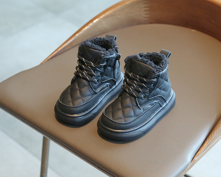 Lasten lyhyet saappaat Talvivauvat pojat ja tytöt Iso puuvilla brittiläinen lampaan turkki pieni ja keskikokoinen lasten_voghion.com