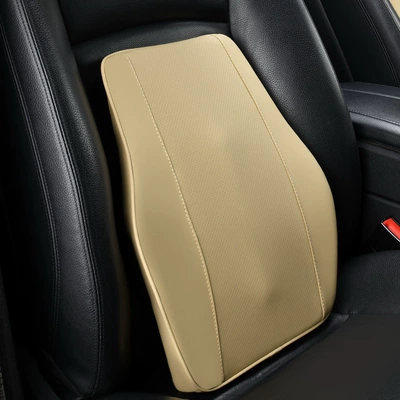 Headrest Universal Driving Pillow - leather-lumbar-support-warm-beige