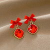 Fashion Jewelry Earrings Cute Dangle Gold Color Floral Flowe