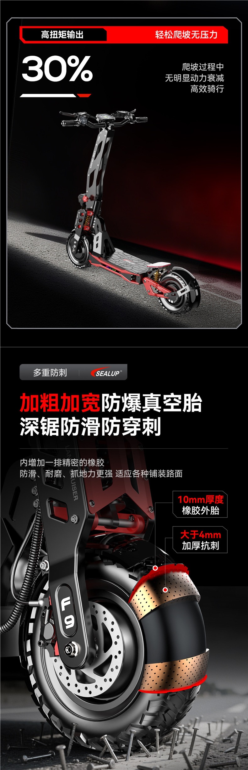 Xilop electric skateboard, dual-drive 1000-watt supercar, foldable off-road shock-absorbing small adult scooter