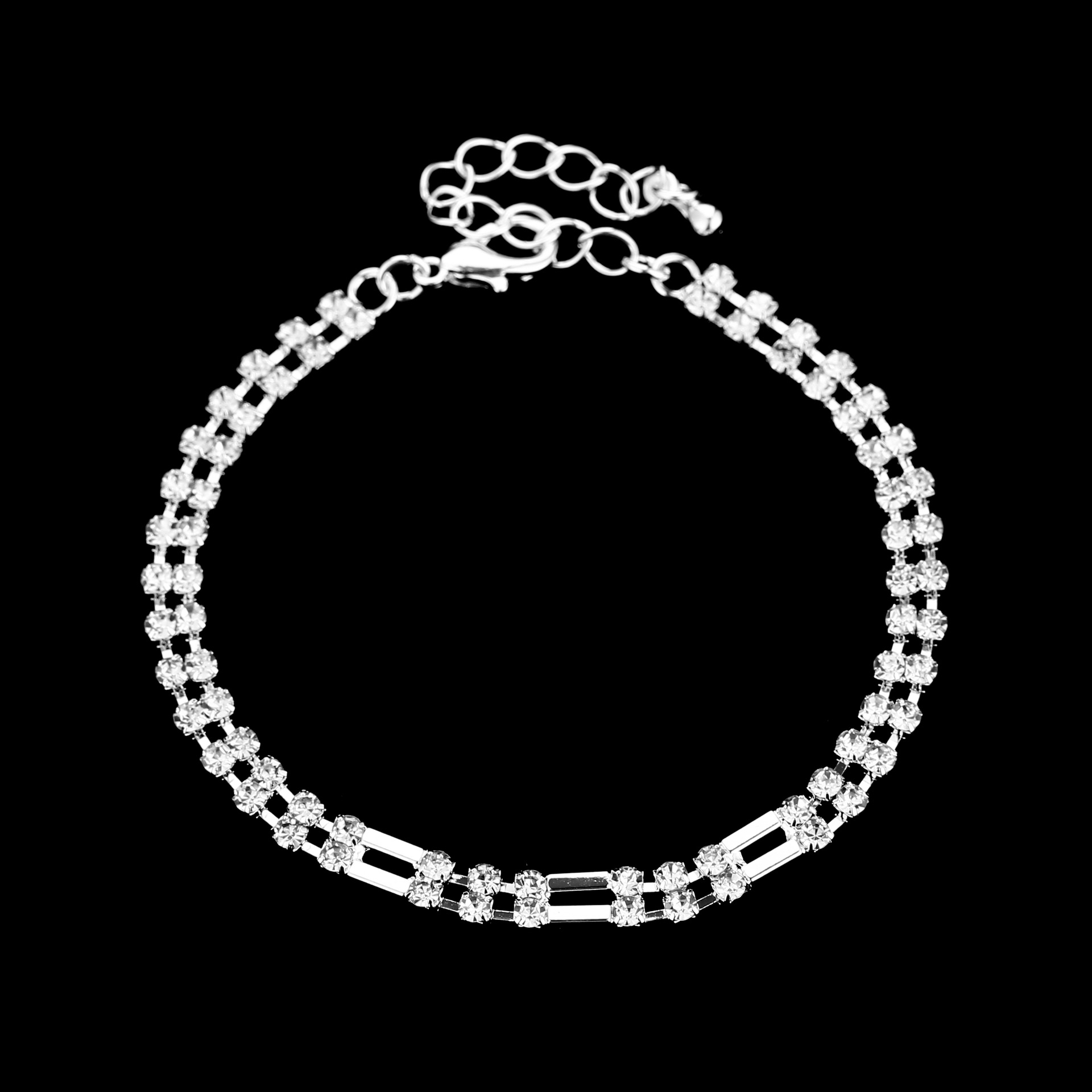 Neue Mode Braut Halskette Ohrring Armband Drei-teiliges Set Strass display picture 4