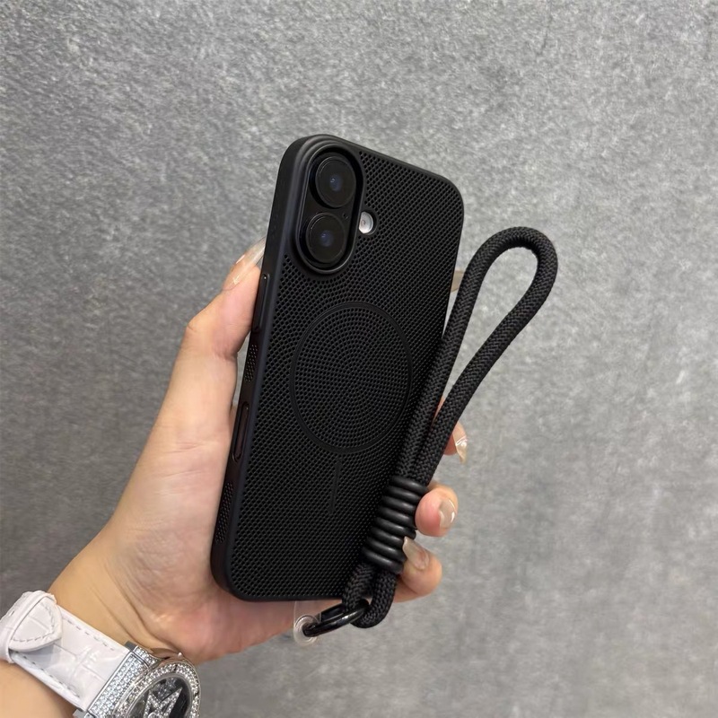 夏天蜂窝散热透气适用iPhone17promax手机壳苹果17细圈磁吸16硬新|undefined