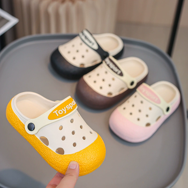 Детские тапочки, новые летние детские повседневные спортивные нескользящие тапочки для мальчиков и девочек, простые однотонные сабо