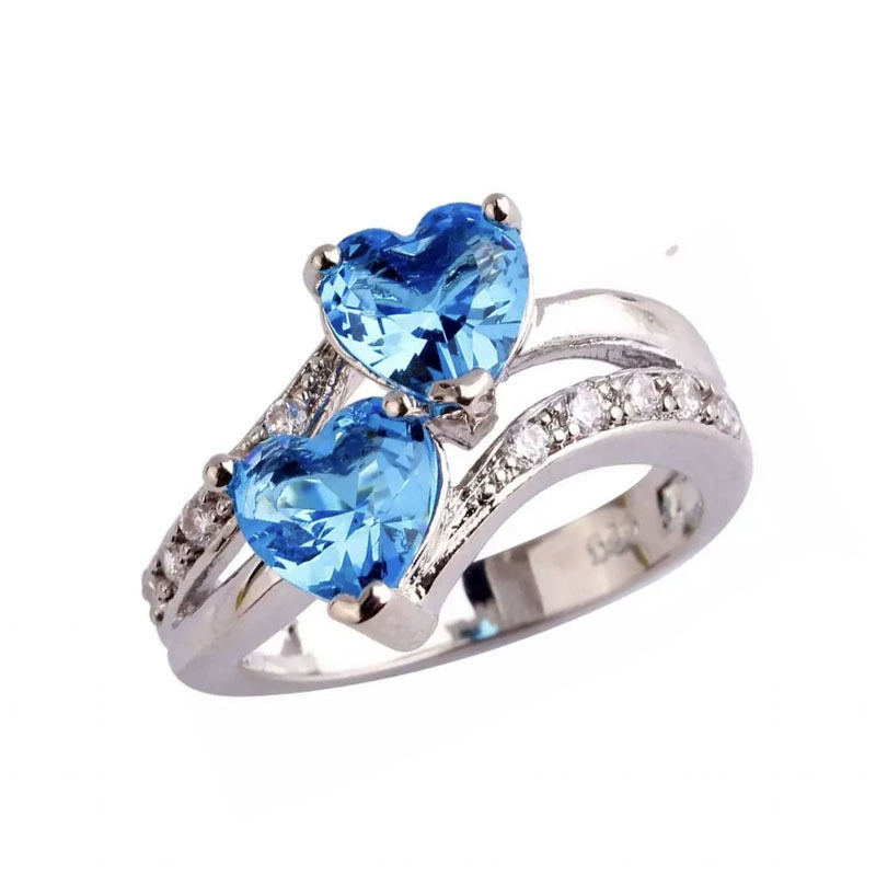 Stone inlay, zirconium heart shaped, fashionable ring, hair accessory, ebay, European style, wish, wholesale