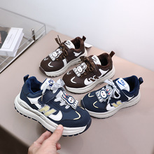 冬季新款二棉童鞋EVA轻底超纤皮中大男童运动鞋女童阿甘鞋5059