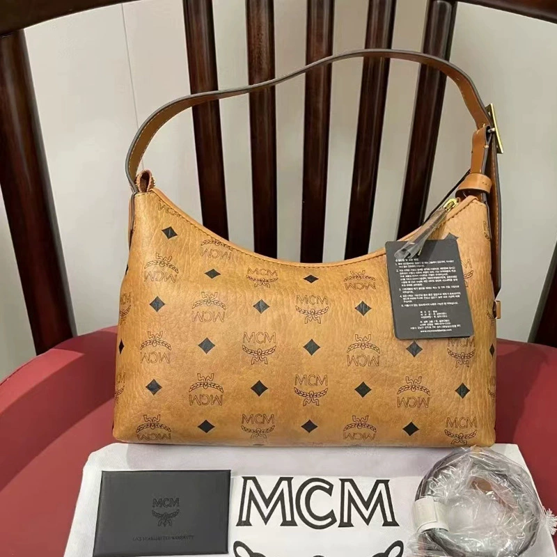 Новинка 2024 года, сумка-хобо M, сумка для подмышек, универсальная женская сумка через плечо в стиле ретро с полным принтом на одно плечо